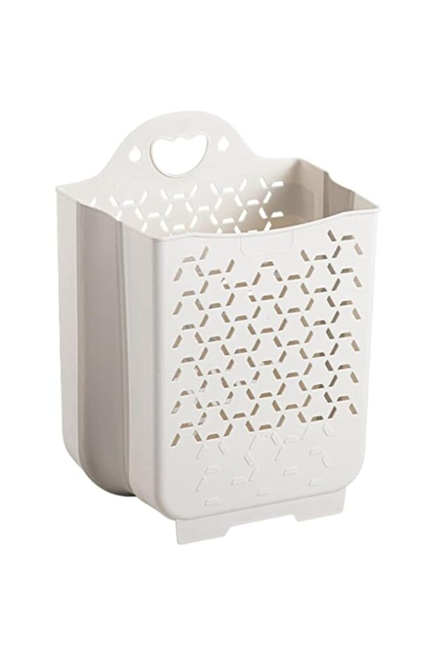 TERRIFI Collapsible Laundry Basket, Plastic Foldable Pop Up Laundry Hamper with Carry Handle Space,