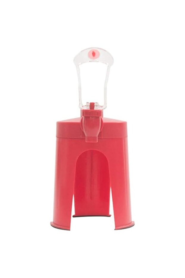 Denash Hand Pressure Carbonated Beverage Machine, Plastic Fizzy Soft Soda Dispenser Red Lightweight