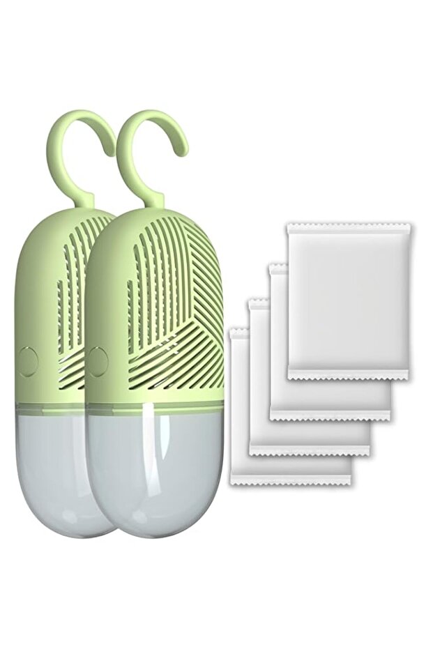 Hanging Moisture Absorber, 2 Packs of 360° Ventilation Reusable Dehumidifiers for Closet, Includes