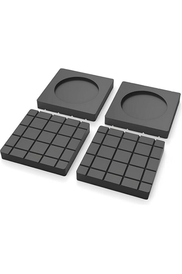 Azonee 4 Pieces Washing Machine Anti-Vibration Pads, Shock Absorption Non-Slip Grip Feet Pads Black