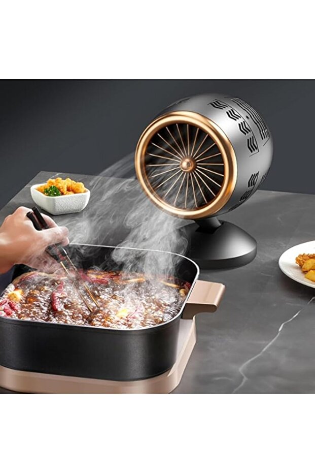 Desktop Range Cooker Hood - Portable Kitchen Exhaust Fan with One-Click Adjustment, Two Gears, Easy
