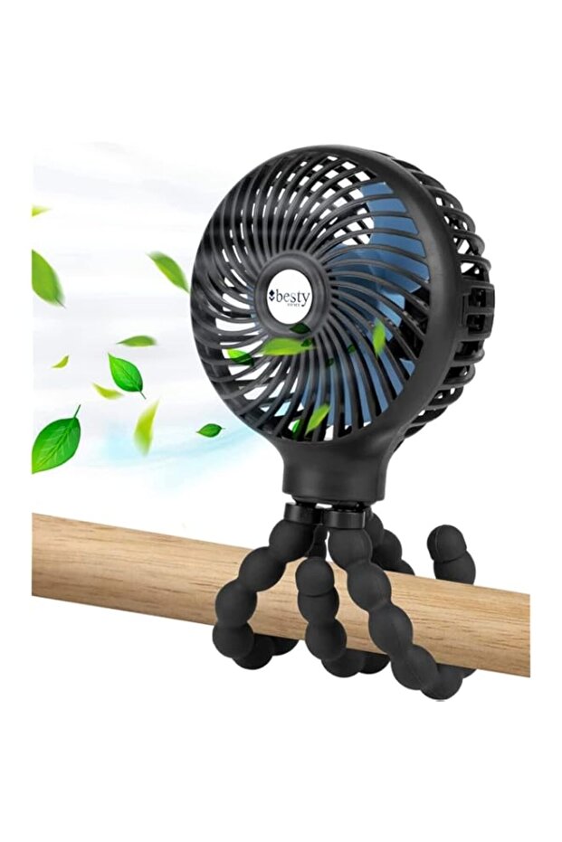 BESTY HOME Portable Mini Handheld Stroller Fan, 2000mAh Personal Portable Car Seat Baby Fan with Fle