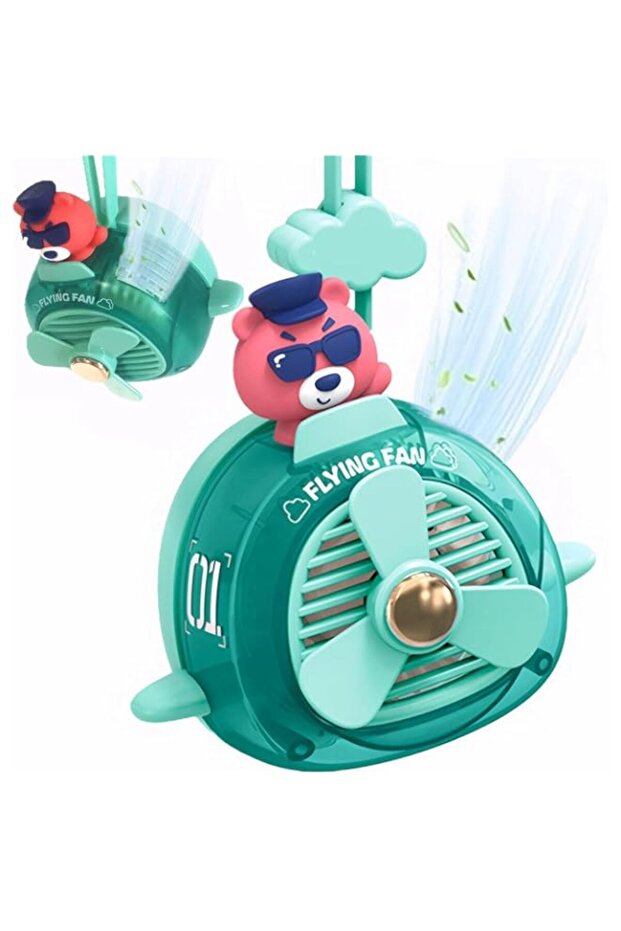 Khazna Kids Portable Neck Fan, Handheld Mini Fan, Cute USB Rechargeable Personal Fan, Lightweight, B