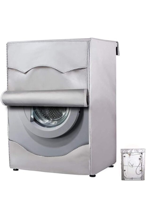 Washing Machine Cover Waterproof Case Home Sunscreen Laundry Dryer Polyester Silver Coating Roller D