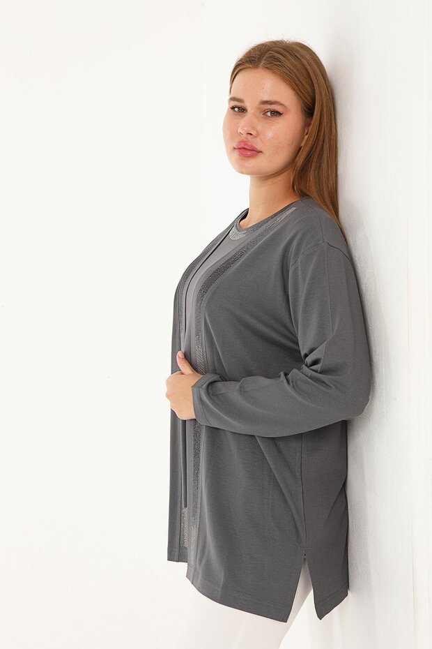 Μερσεριζέ Σετ Μπουφάν και Μπλούζα - 3