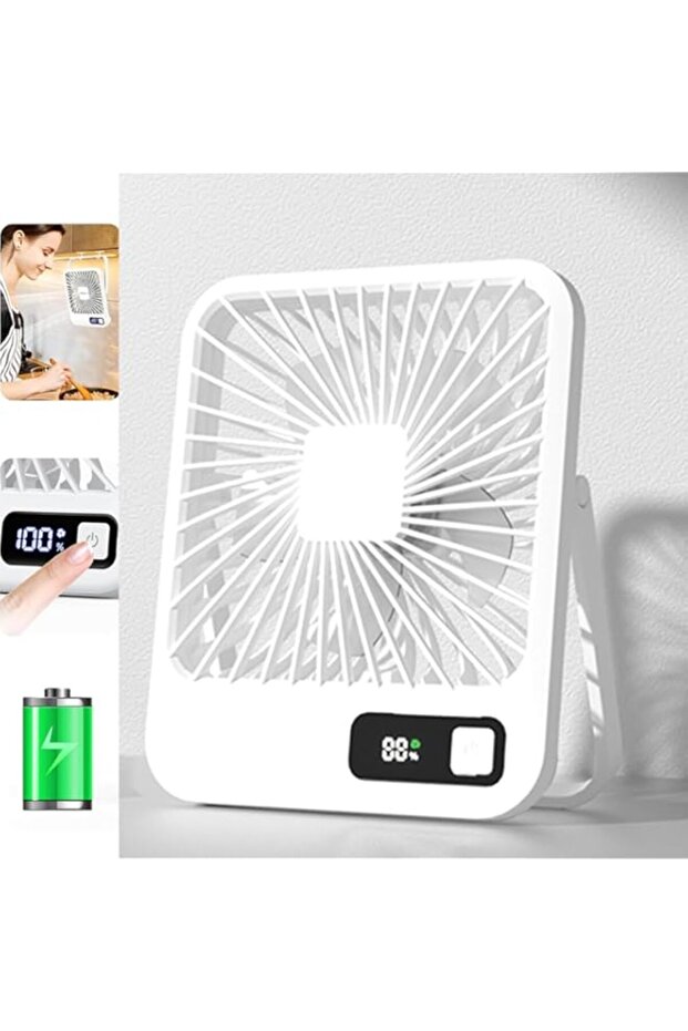 PUCHEN Portable Desk Fan, Rechargeable 180° Tilt Foldable Desk Fans, 2000mAh Personal Folding Trave