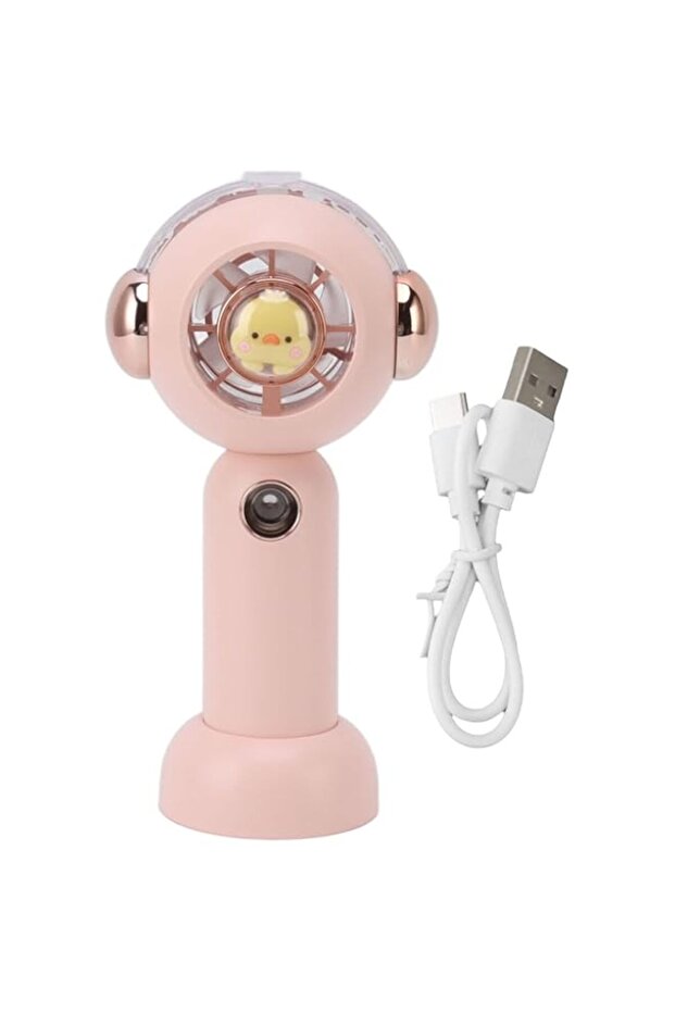 Luqeeg Lovely Handheld Mini Fan, Portable USB Rechargeable Small Pocket Mist Fan, Battery Operated F