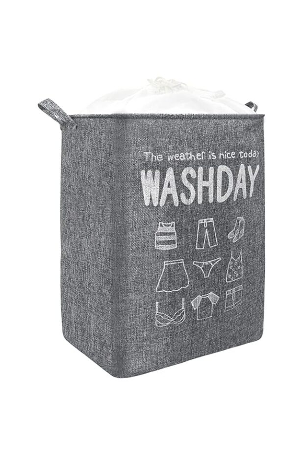 MAKINGTEC 75L Collapsible Laundry Basket, Waterproof With Handles, Large Capacity Quilt Clothes Stor
