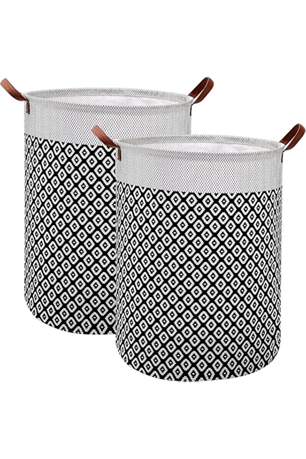 2 Pack Waterproof Laundry Baskets, 65 L Foldable Large Laundry Basket Laundry Hamper Bag Washing Bin
