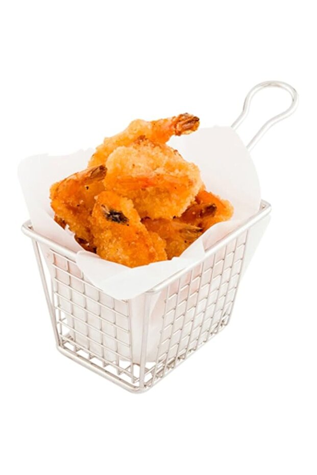 Restaurantware Waffle Grid Fryer Basket - Small French Fry Basket - Food Grade Presentation Tablewar