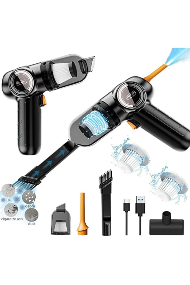 AnnuoYi 2 In 1 Cordless Handheld Vacuum, Portable Vacuum Cleaner, Usb Rechargeable Car Vacuum Cleane