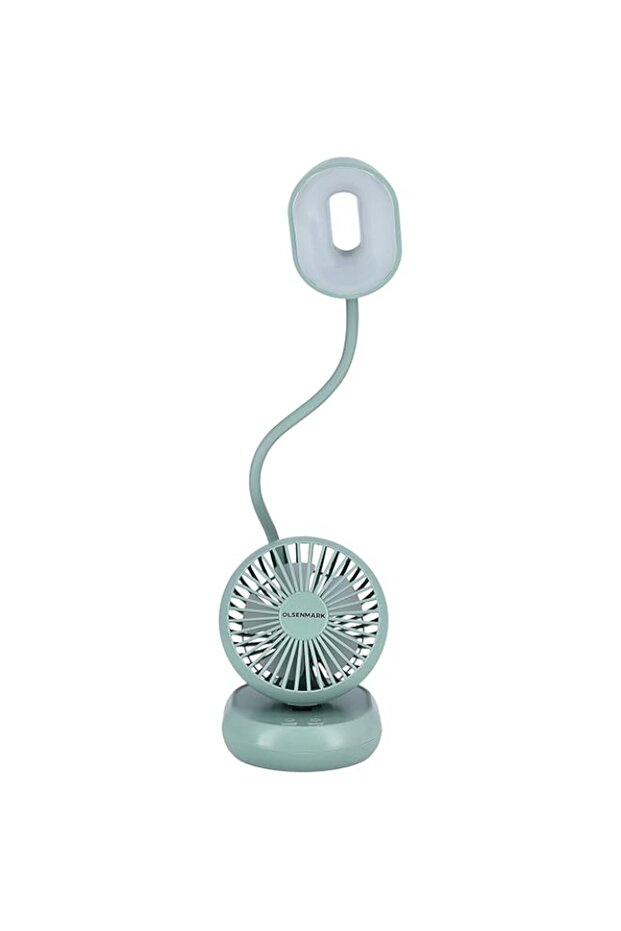 Olsenmark 2 in 1 LED Desk Lamp with Mini Fan, Flexible Neck, OMF1827 USB Charging 3 Dimmable Brightn