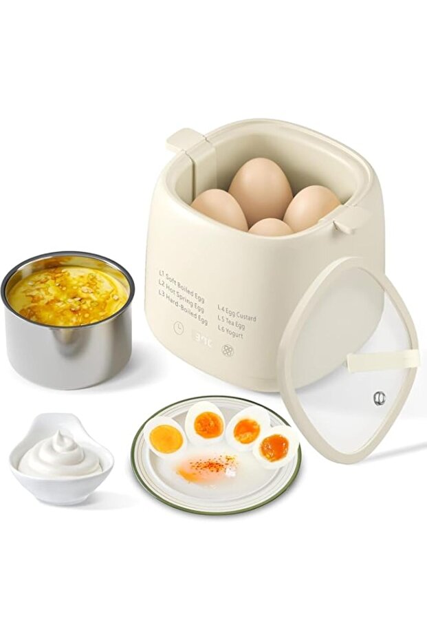 Angju Rapid Egg Cooker, 6 in 1 Timable Egg Cooker for Hard Boiled Eggs, Soft Boiled, Egg Custard, Yo