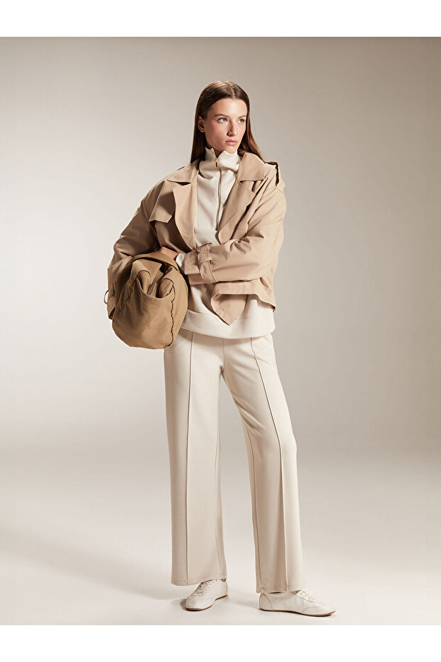 Beli Lastikli Geniş Paça Kadın Eşofman Altı - 1