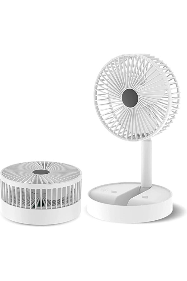 PHCOMRICH Mini Fan Desk Fan USB Rechargeable Fan Ultra Quiet Foldable Table Fan, Adjustable 3 Speeds