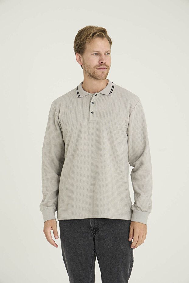 Men's 80% Cotton Polo Neck Sweat-Shirt Modern Design
