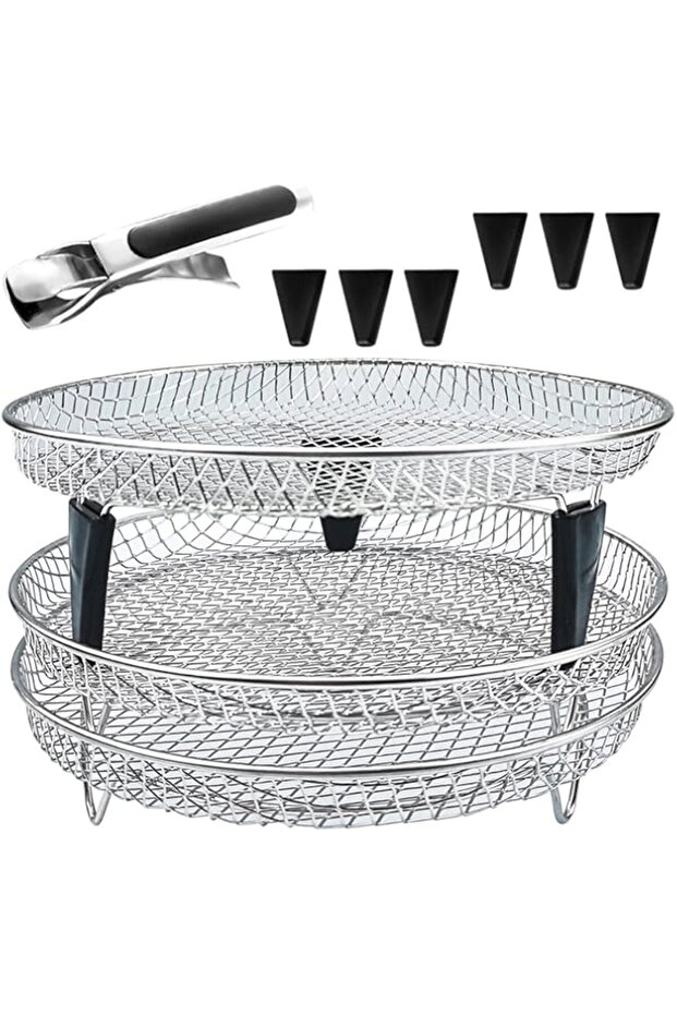 Upgrade Air Fryer Rack, Three Stackable Dehydrator Racks for Gowise Phillips USA Cozyna Ninja Airfry