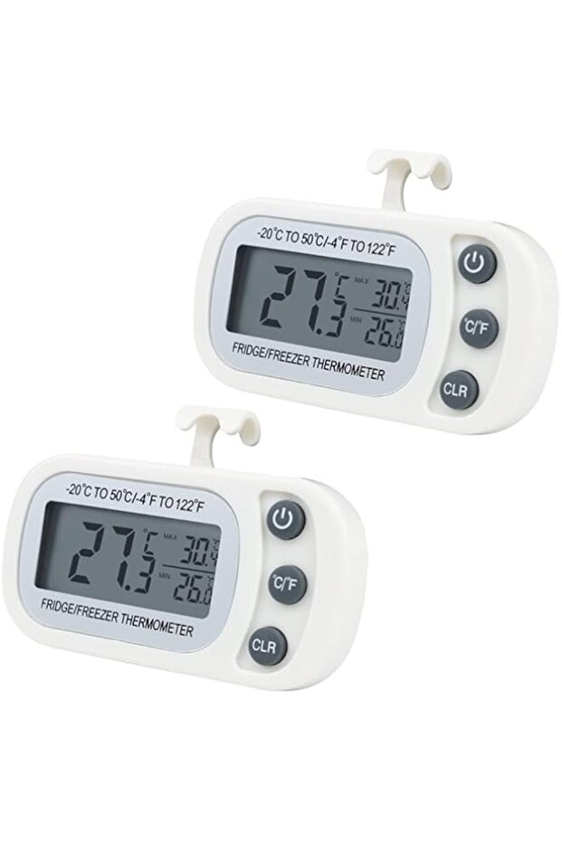 QPIX DIGITAL 2 Pack Refrigerator Fridge Thermometer, Freezer Room Thermometer Waterproof, Max/Min Re