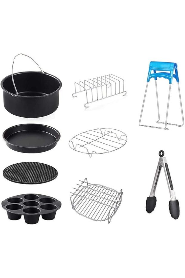 NC Air Fryer Accessories 9pcs for Tower, Phillips, Gowise Airfryer Fit All Standard Deep Fryer Acces