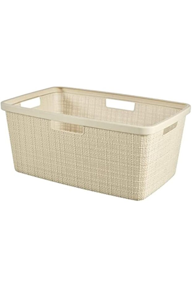 Curver,Jute,Wide Laundry Basket,46L,Off White Color