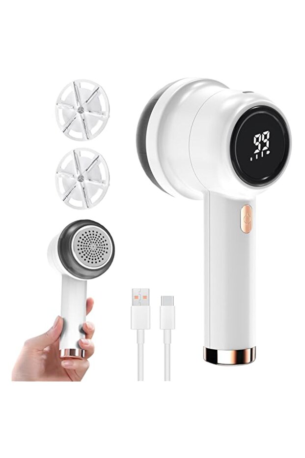 NALACAL Fabric Shaver, Electric Lint Remover, Wireless Rechargeable 3-Gears and 6-Blades, Shavers to