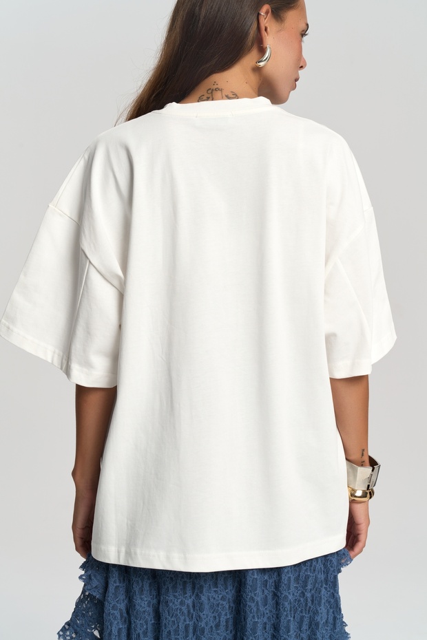 Twenty Two Oversize Beyaz T-Shirt - 7