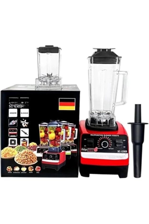 Commercial Grade 4500W Blender Silver Crust 2-in-1 Juicer Mixer Multifunctional Smoothie Maker Grind