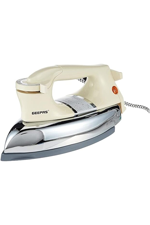 Geepas 1200W Automatic Dry Iron - Electric Teflon Plated Sole Plate, Durable Heavy Weight Box Auto S