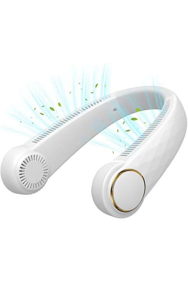 HommyFine Portable Neck Fan, USB Rechargeable Personal Fan, Hands Free Fan, 4000 mAh Battery Operate
