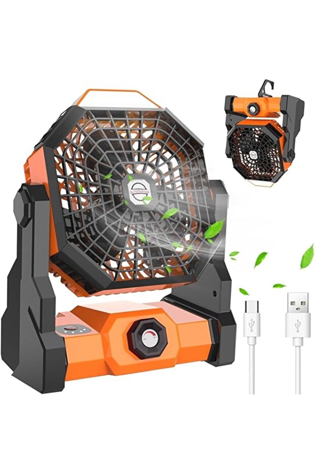 WAMBORY Portable Fan Rechargeable, 7800mAh Cordless Battery Powered Fan with LED Lantern,Table Fan w