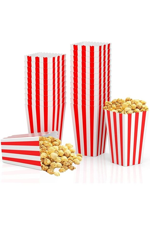 YHRY 36 Pcs Popcorn Boxes, Mini Paper Popcorn Box, Container for Movie Night Decorations, White and