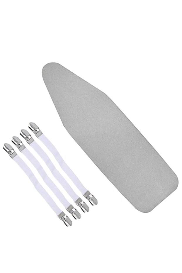 110x30CM Ironing Board Cover, Cotton Large Iron Board Cover with 5MM pad and 4 Elastic Fasteners, Du