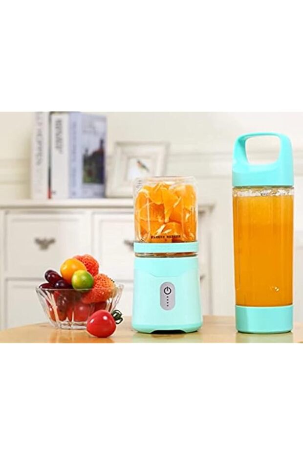 Mini Electric Juicer Cup with 6 Stainless Steel Blades ( 500ml+350ml)
