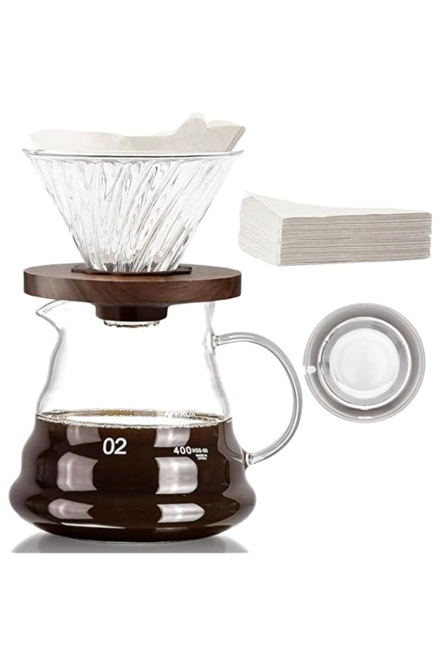 Pour Over Coffee Maker, Borosilicate Glass Carafe, Drip Coffee Maker for Home Café Restaurant Campi