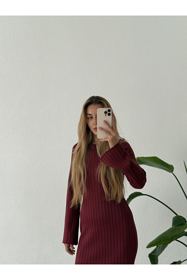 Uzun Triko Elbise - 3