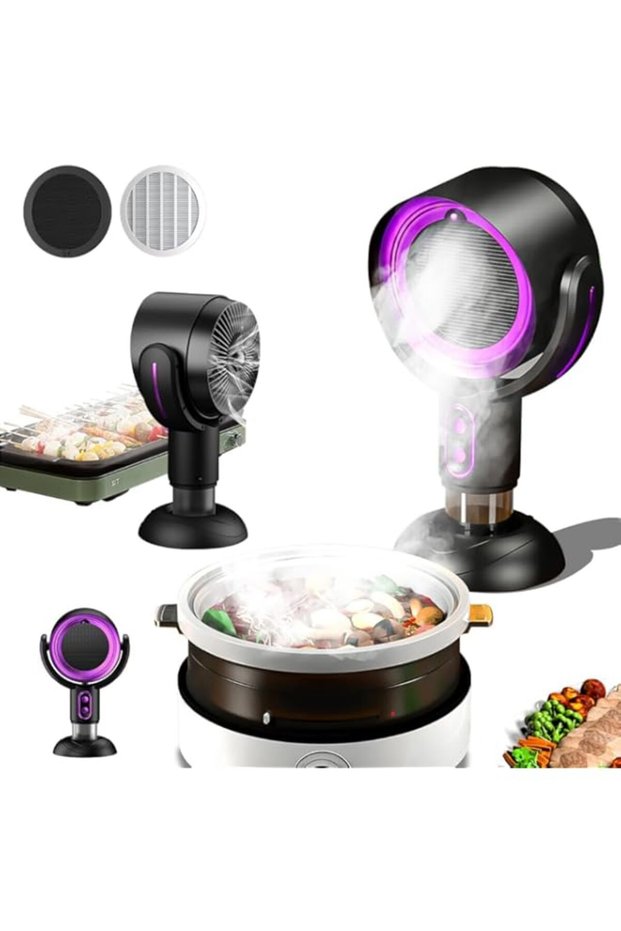 Table Range Hood,USB Rechargeable Portable Mini Air Filter Range Hood,Two-Speed Adjustment Detachabl