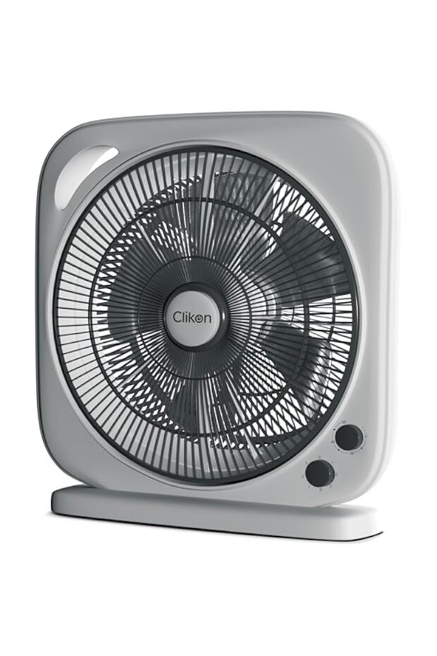 Clikon 10-inch Box Fan CK2044, 3 Speed Control, 60 minutes timer, Personal Desk Box Fan With Powerfu