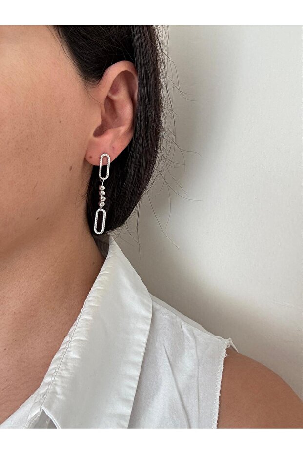 Xuping Oval and Dorica Topçuk Dangle Silver Earrings