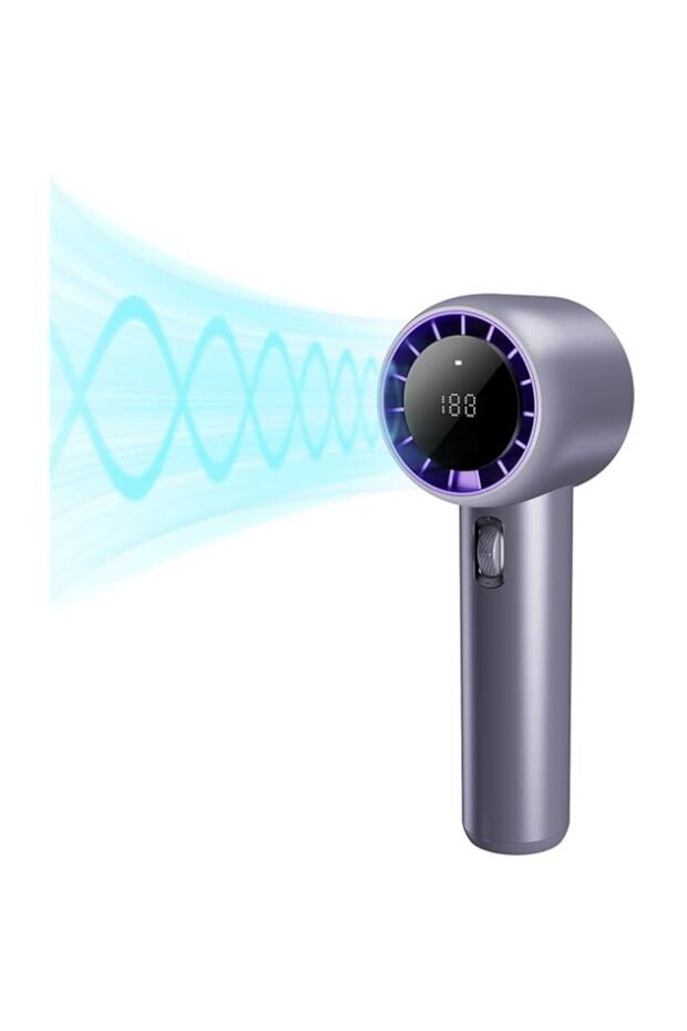 TERRIFI Portable Handheld Fan, Speed Adjustable Turbo Mini Fan with 13500 RPM Motor, Rechargeable Pe