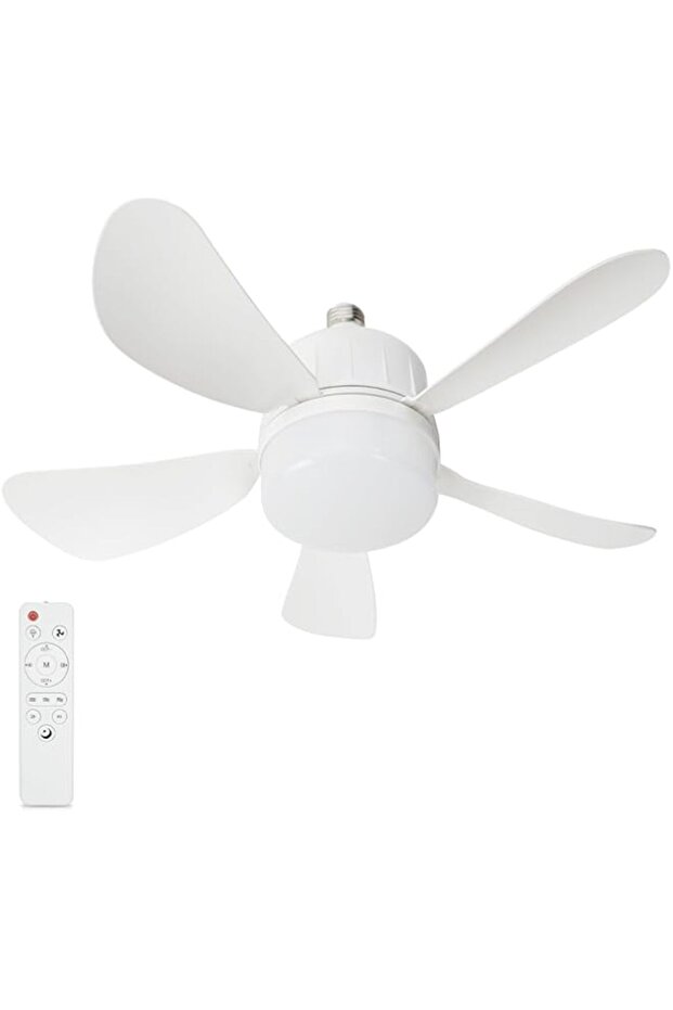 USOR Ceiling Fans with Lights,17.7 Inch（45cm）Socket Ceiling Fan with Remote LED Light Screw into