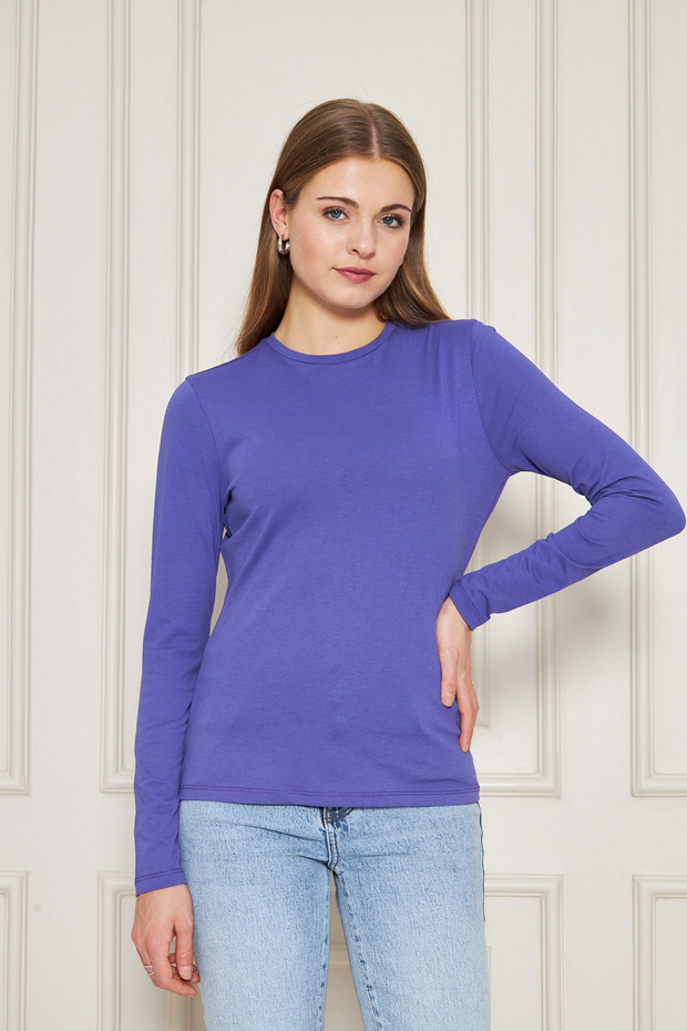 BİSİKLET YAKA UZUNKOL BASİC T-SHİRT - 2