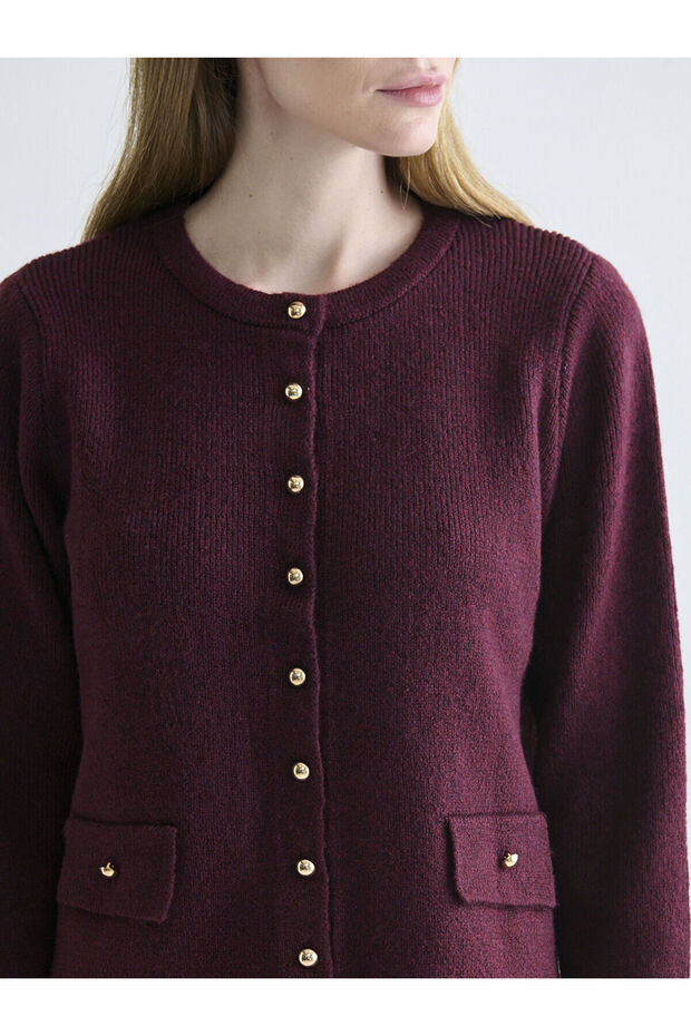 Bisiklet Yaka Kadın Triko Hırka - 3