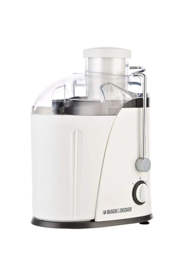 Black & Decker 400w 65mm juice extractor xl feeding chute 1.3l large pulp container, 350ml collector