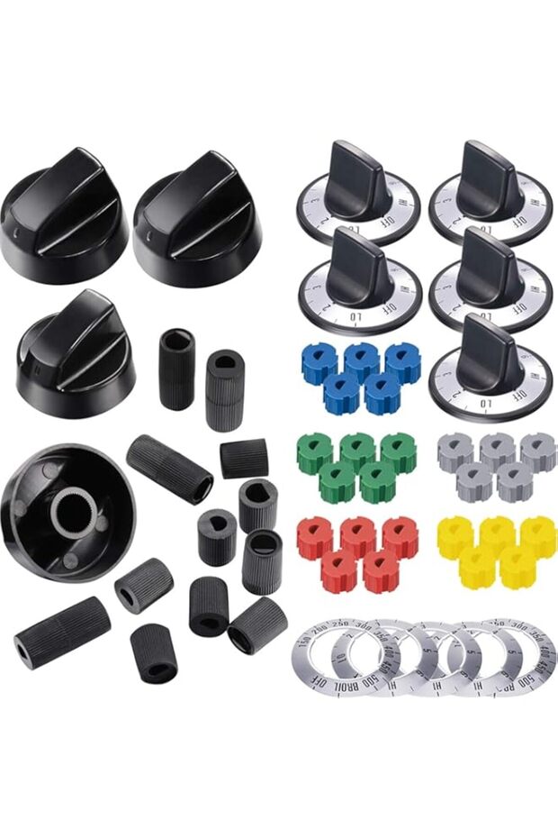 Jetec KN002 Electrical Knob Kit Compatible with Oven Range Burner Replace for GE AP5641247 MA-XP6 RK - 1