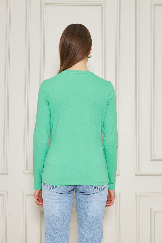 BİSİKLET YAKA UZUNKOL BASİC T-SHİRT - 8