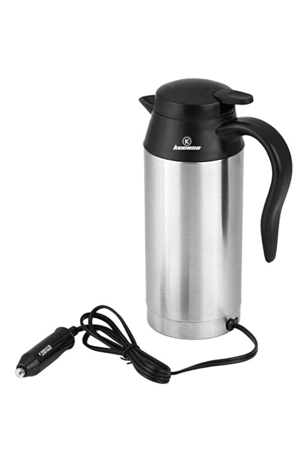 Keenso 12V 750ML Car Kettle Electric Water Kettle, Portable Stainless Steel Car Heating Drinking Cup