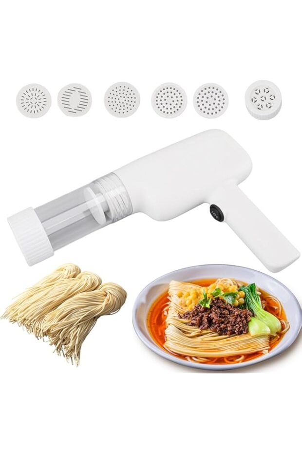 Goshyda Handheld Electric Pasta Maker, Portable Pasta Machine Cordless Noodle Maker with 6 Shaping M