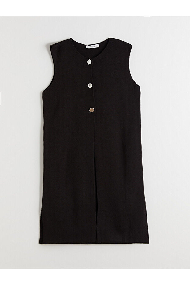 Bisiklet Yaka Kadın Triko Yelek - 5