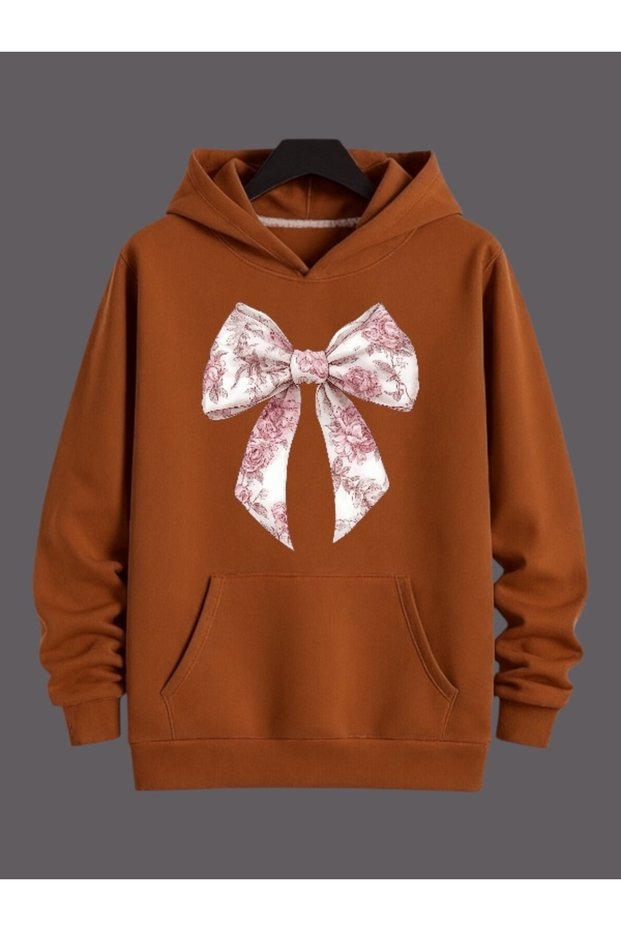 Unisex Men/Women Ribbon Colorful Custom Printed Cotton Oversize Hooded Sweatshirt