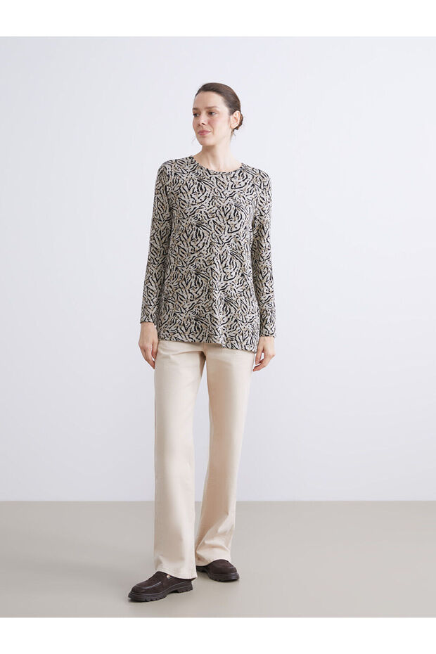 طاقم الرقبة منقوشة بلوزة - 2